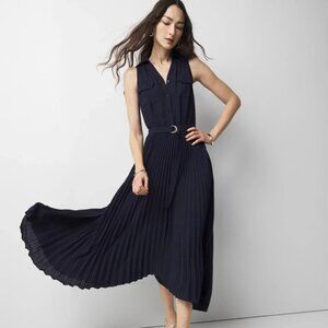 nwt WHITE HOUSE BLACK MARKET pleated shirt dress 0 6 8